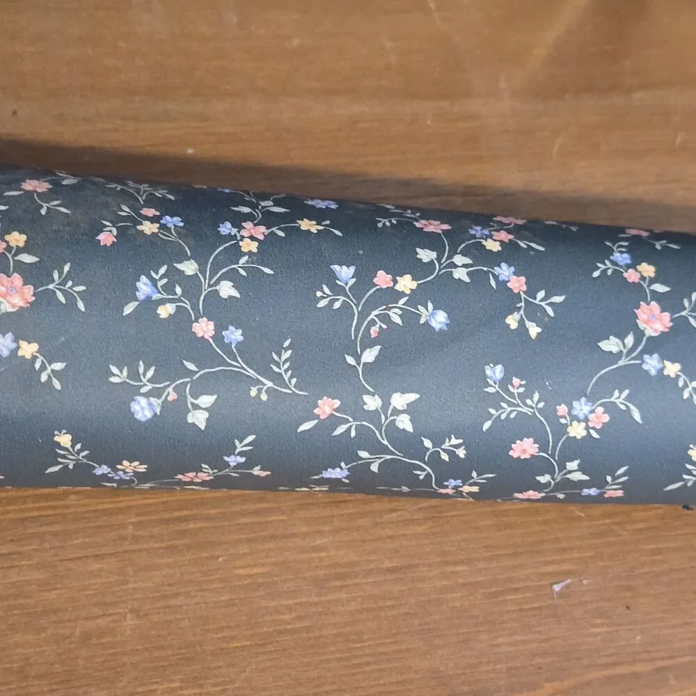 Vtg 80s Classic Timeless Floral Wallpaper Rolls Blue Pink